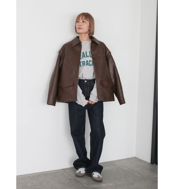 Ungrid「ハイウエストルーズストレートデニム」|デニム|