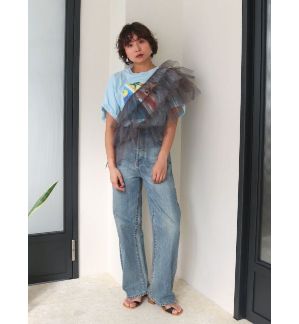 Ungrid「ハイウエストルーズストレートデニム」|デニム|