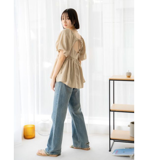 Ungrid「ハイウエストルーズストレートデニム」|デニム|