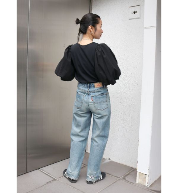 Ungrid「ハイウエストルーズストレートデニム」|デニム|