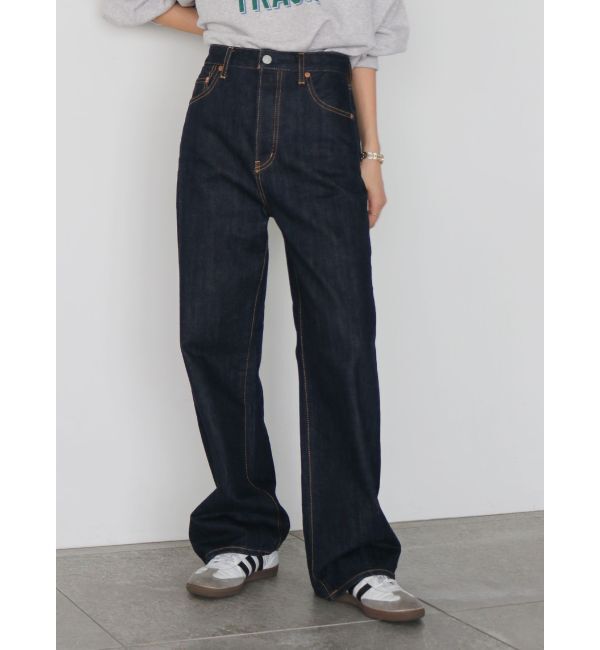 Ungrid「ハイウエストルーズストレートデニム」|デニム|インディゴ