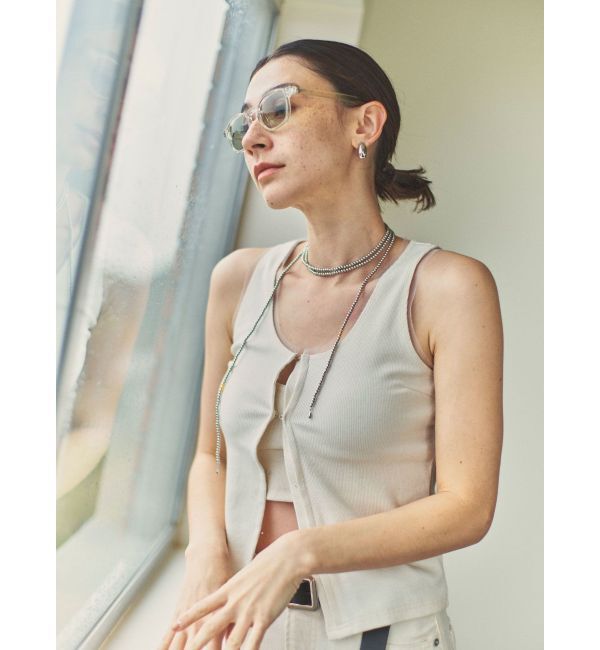 Ungrid「チュールコンビノースリデザイントップス」|Tシャツ・カットソー|