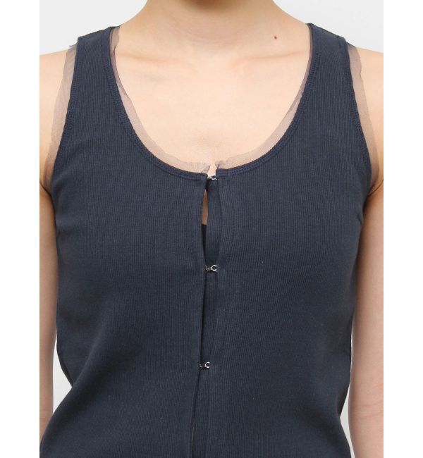 Ungrid「チュールコンビノースリデザイントップス」|Tシャツ・カットソー|