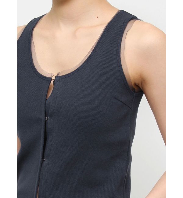 Ungrid「チュールコンビノースリデザイントップス」|Tシャツ・カットソー|