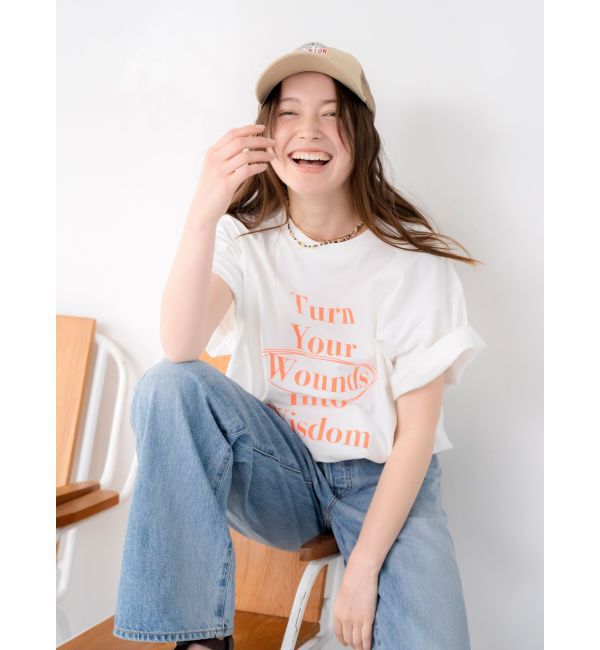 Ungrid「ヴィンテージウォッシュロゴビッグTee」|Tシャツ・カットソー|