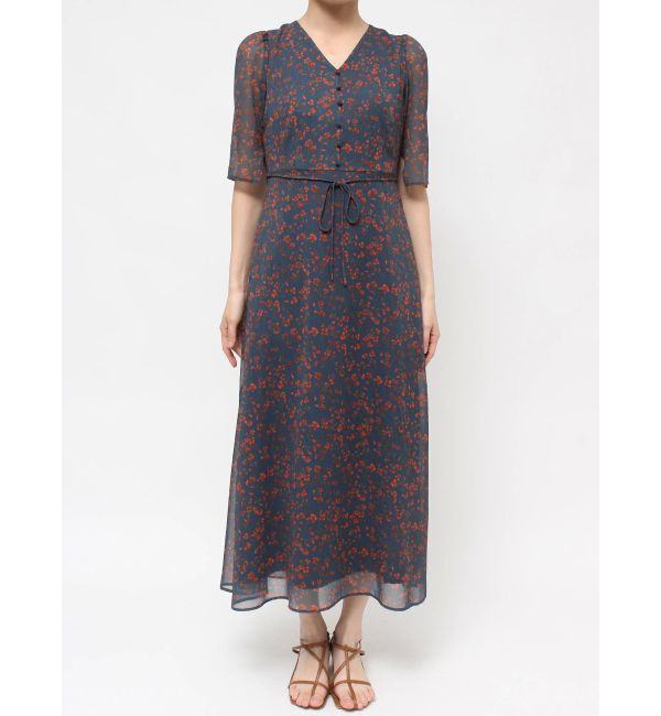 LAGUNAMOON「フラワーパターンVネックワンピース」|ワンピース|