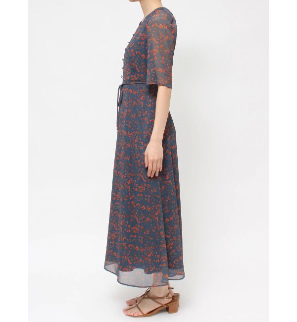 LAGUNAMOON「フラワーパターンVネックワンピース」|ワンピース|