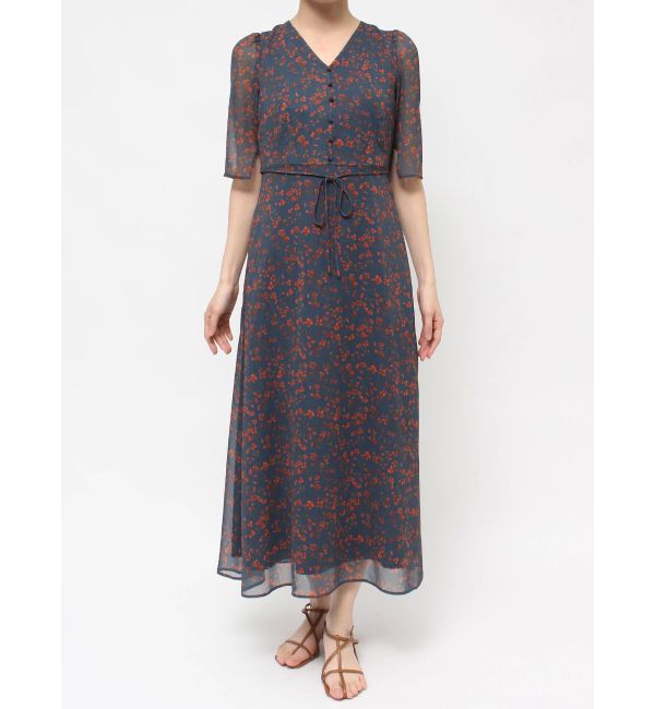 LAGUNAMOON「フラワーパターンVネックワンピース」|ワンピース|