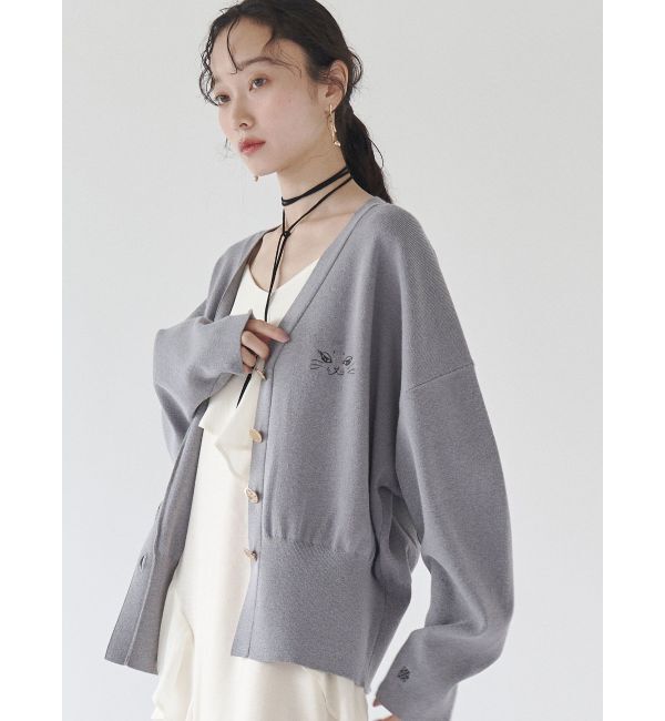 LAGUNAMOON「LAGUNA CATニットカーデ」|カーディガン|ライトグレー