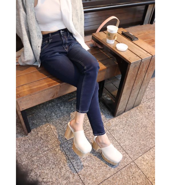 EVRIS「チャンキーヒールサボ」|サンダル|