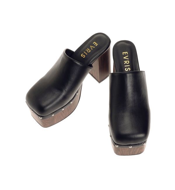 EVRIS「チャンキーヒールサボ」|サンダル|