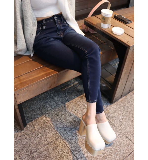 EVRIS「チャンキーヒールサボ」|サンダル|