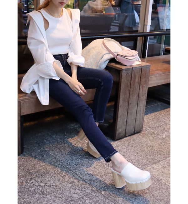 EVRIS「チャンキーヒールサボ」|サンダル|