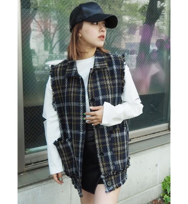 EVRIS「ツイードルーズベスト」|ベスト・ジレ|