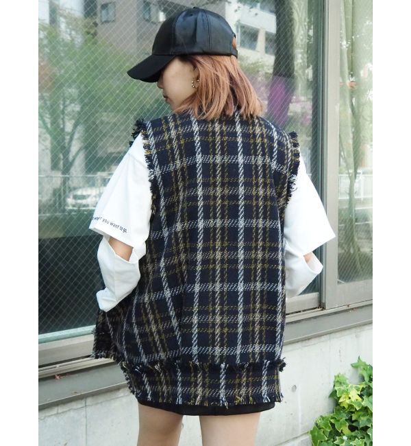 EVRIS「ツイードルーズベスト」|ベスト・ジレ|