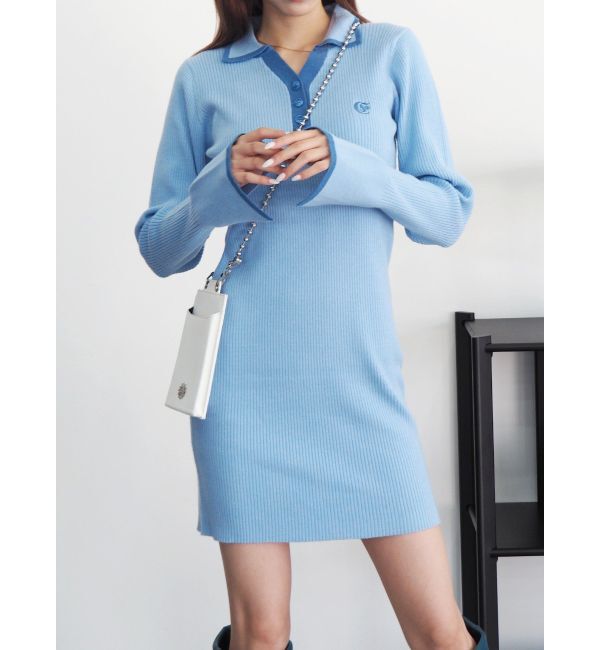 EVRIS「ワンポイントシャツミニニットワンピース」|ワンピース|