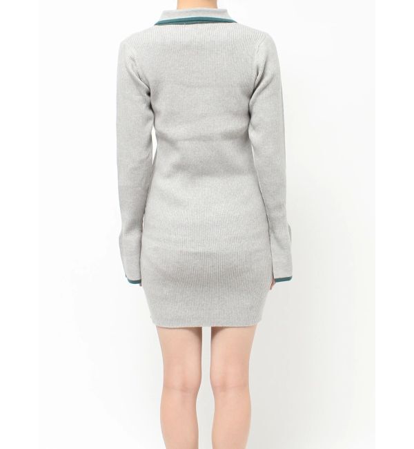 EVRIS「ワンポイントシャツミニニットワンピース」|ワンピース|