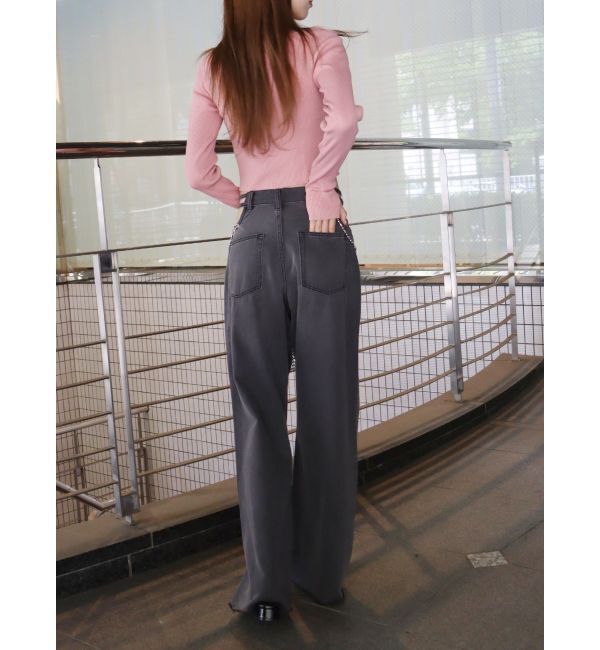 EVRIS「ウエストチェーンワイドデニムパンツ」|デニム|