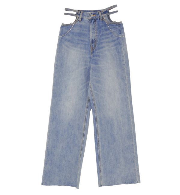 EVRIS「ウエストチェーンワイドデニムパンツ」|デニム|