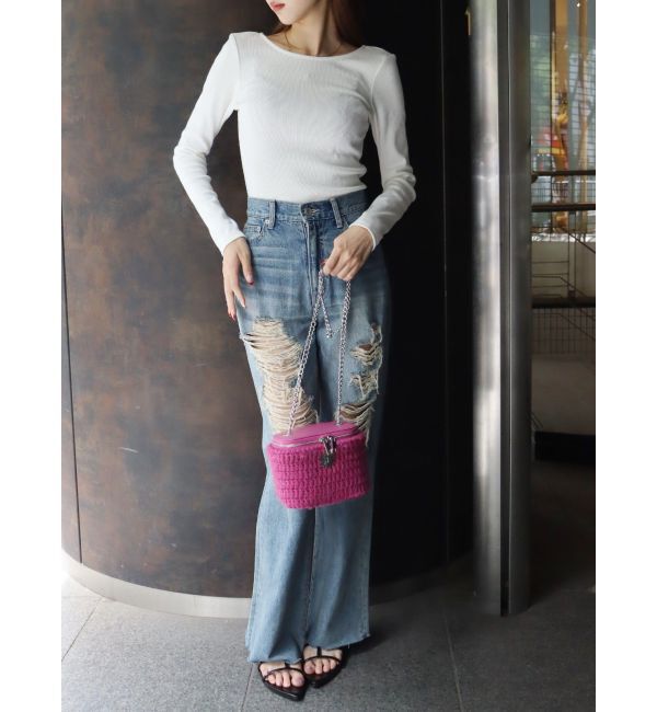 EVRIS「【WEB限定】バックオープンリブトップス」|Tシャツ・カットソー|