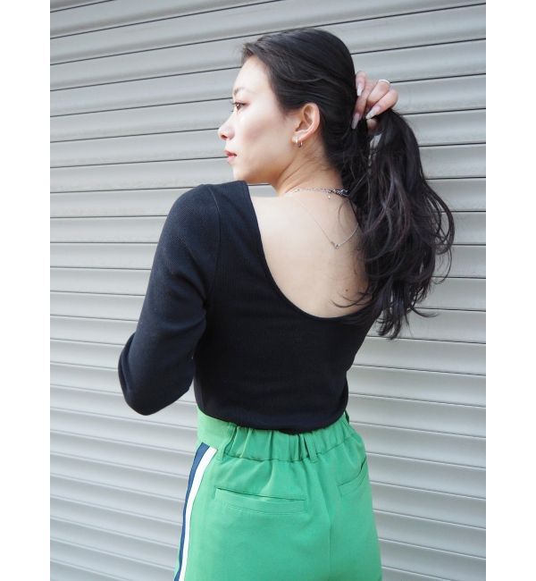 EVRIS「【WEB限定】バックオープンリブトップス」|Tシャツ・カットソー|