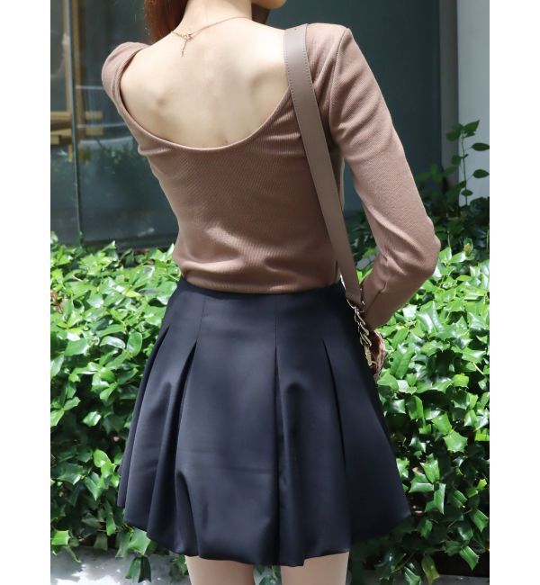 EVRIS「【WEB限定】バックオープンリブトップス」|Tシャツ・カットソー|