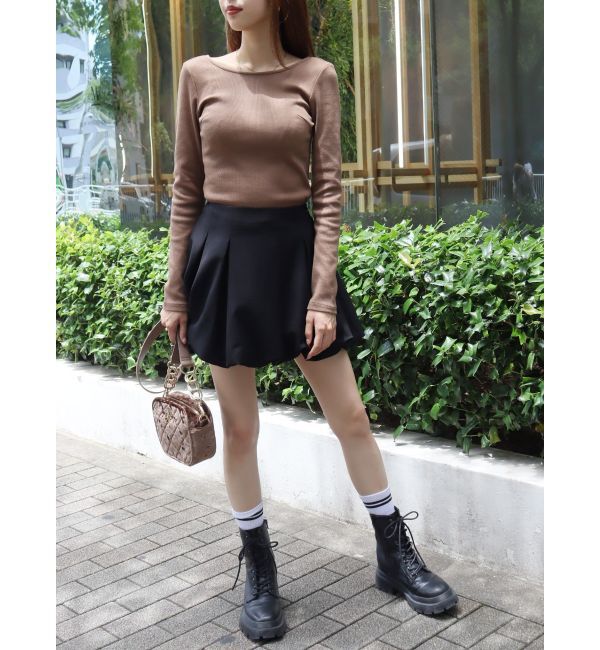 EVRIS「【WEB限定】バックオープンリブトップス」|Tシャツ・カットソー|