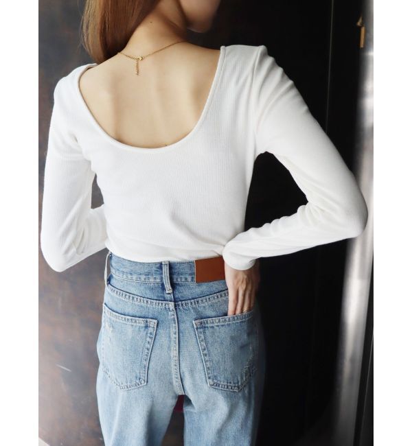 EVRIS「【WEB限定】バックオープンリブトップス」|Tシャツ・カットソー|