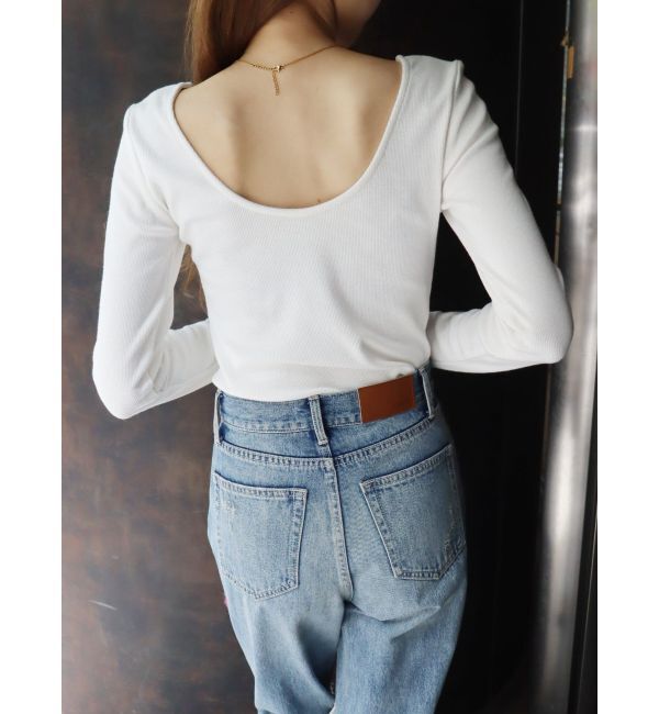 EVRIS「【WEB限定】バックオープンリブトップス」|Tシャツ・カットソー|