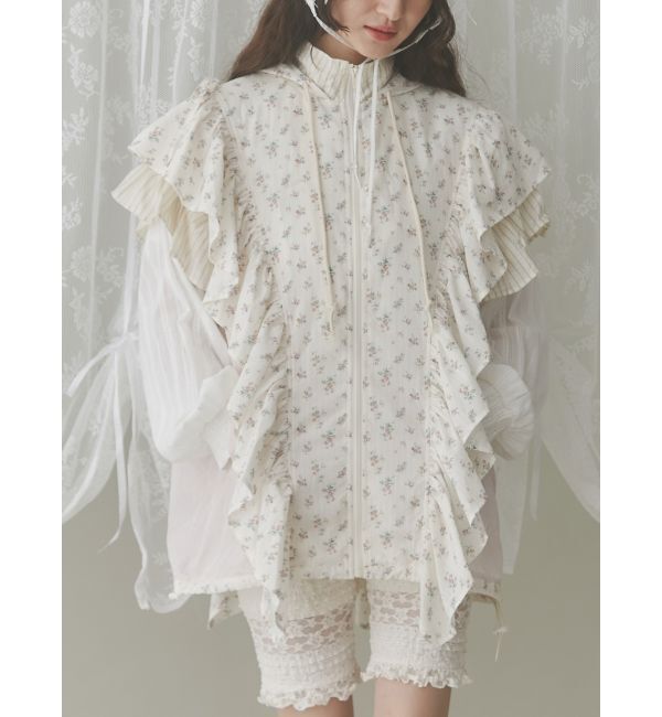 merry jenny「floralコンビフーディージャケット」|その他|ピンク