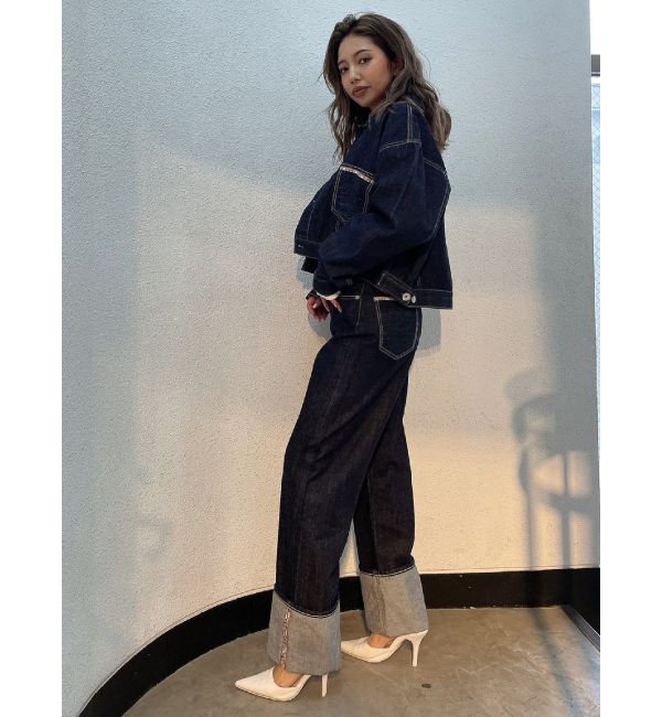 GYDA「H/W GYDIESセルビッチワイドデニムパンツ」|デニム|