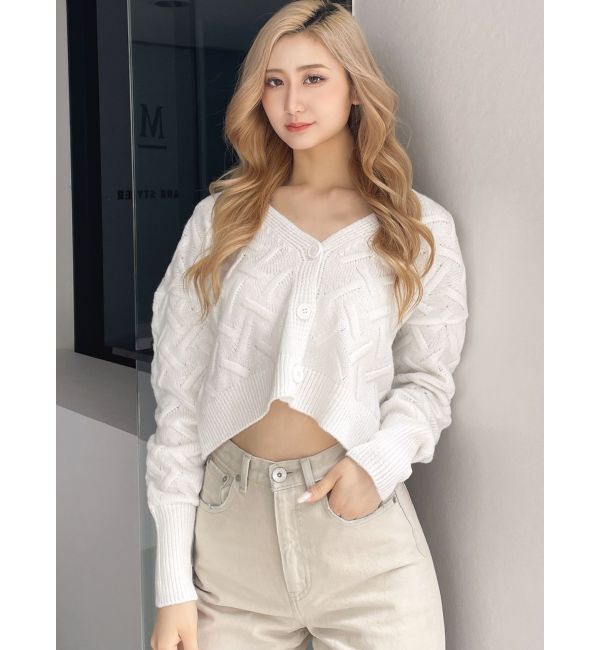 GYDA「BACKレースアップニットカーディガン」|カーディガン|オフホワイト