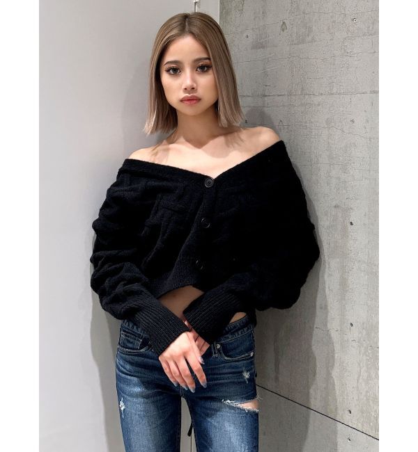 GYDA「BACKレースアップニットカーディガン」|カーディガン|