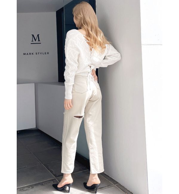 GYDA「BACKレースアップニットカーディガン」|カーディガン|