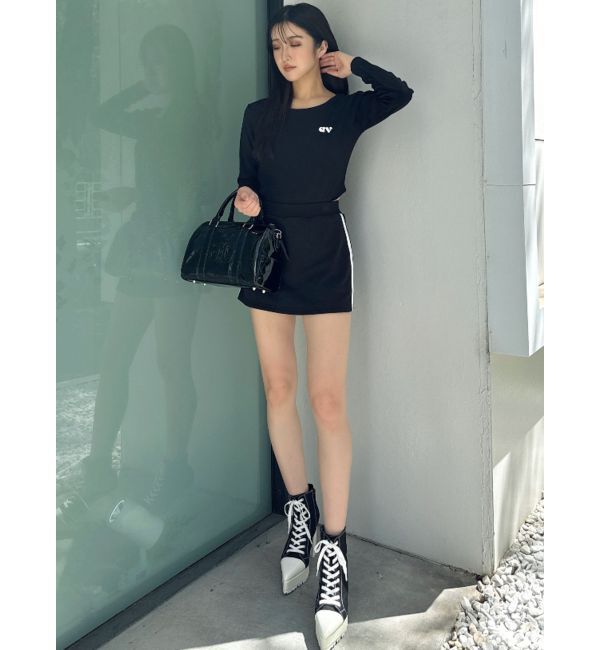 GYDA「round GYロゴプリントラウンドヘムロンT」|Tシャツ・カットソー|