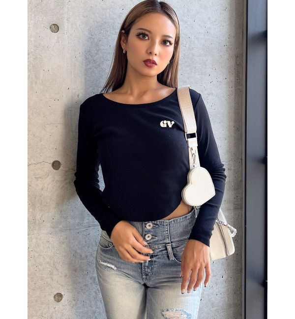 GYDA「round GYロゴプリントラウンドヘムロンT」|Tシャツ・カットソー|