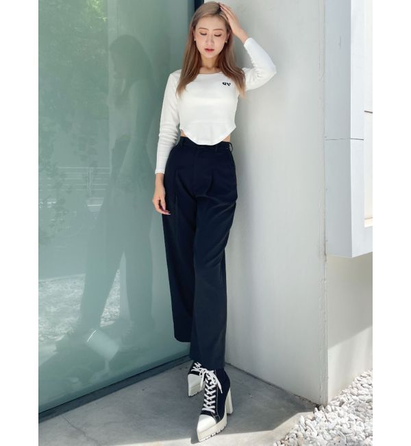 GYDA「round GYロゴプリントラウンドヘムロンT」|Tシャツ・カットソー|