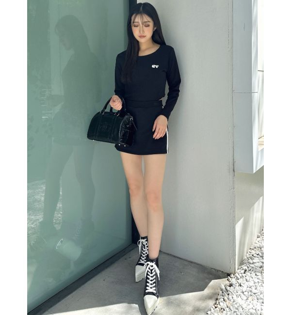 GYDA「round GYロゴプリントラウンドヘムロンT」|Tシャツ・カットソー|