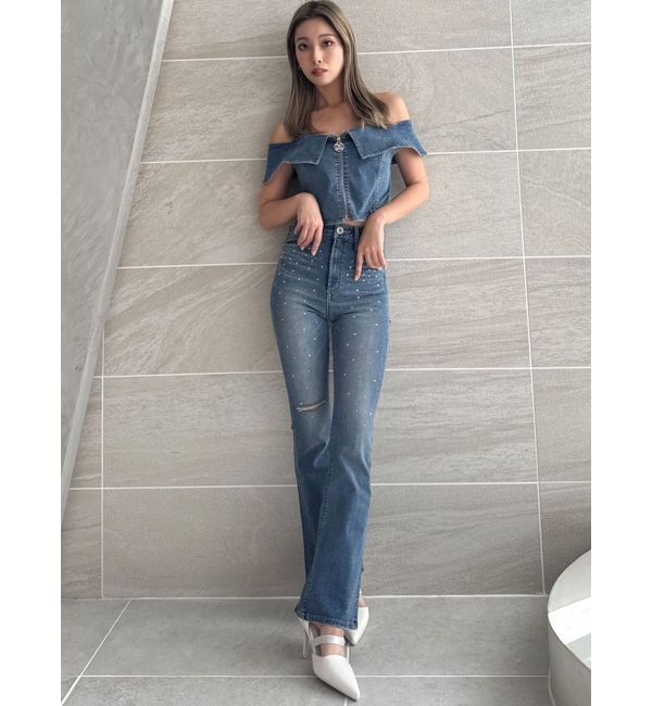 GYDA「【せいせいコラボ】GSストーンスライダーオフショルトップス」|Tシャツ・カットソー|