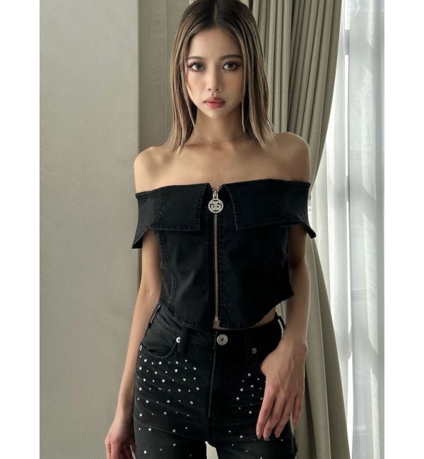 GYDA「【せいせいコラボ】GSストーンスライダーオフショルトップス」|Tシャツ・カットソー|