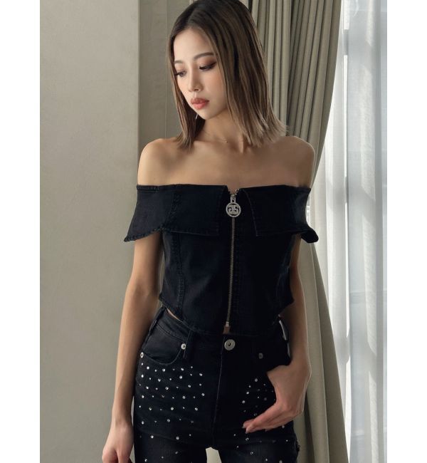 GYDA「【せいせいコラボ】GSストーンスライダーオフショルトップス」|Tシャツ・カットソー|