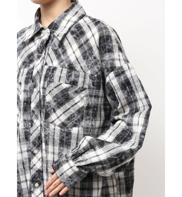 GYDA「processing checkered print looseシャツ」|シャツ・ブラウス|