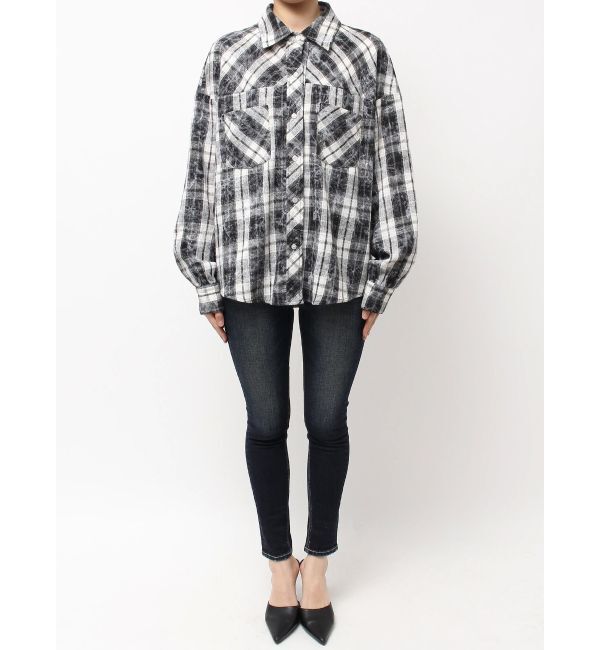 GYDA「processing checkered print looseシャツ」|シャツ・ブラウス|