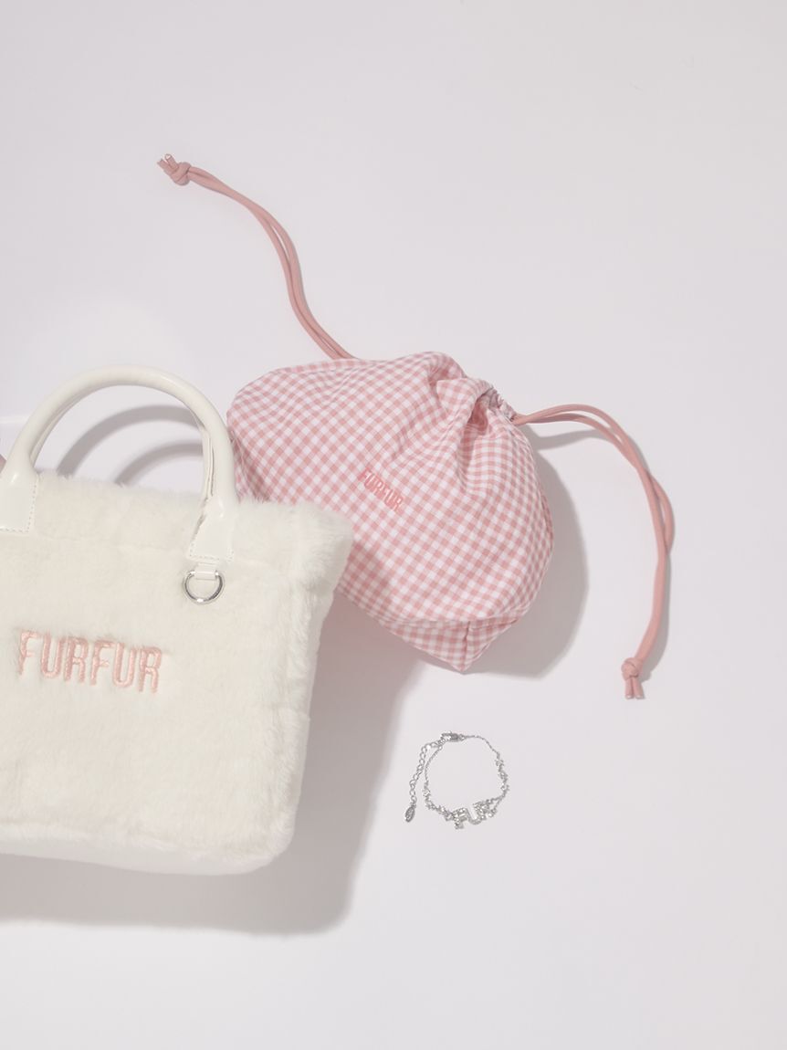 FURFUR「【WEB限定カラー】ロゴプリント巾着ポーチ」|ポーチ|