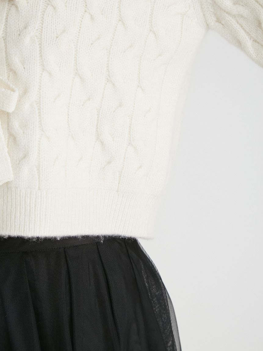 CELFORD「リボンモチーフケーブルニットプルオーバー」|ニット・セーター|