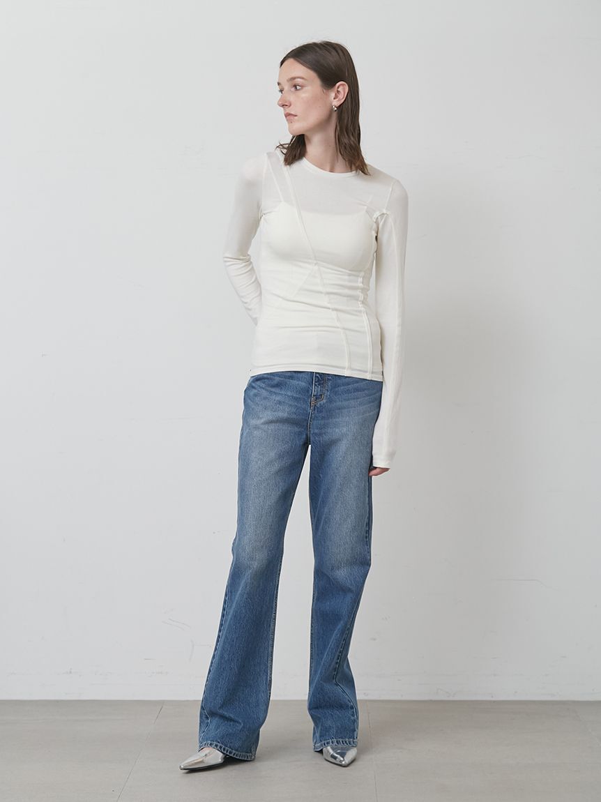 styling/「【セットアップ対応】セミフレアデニムパンツ」|デニム|