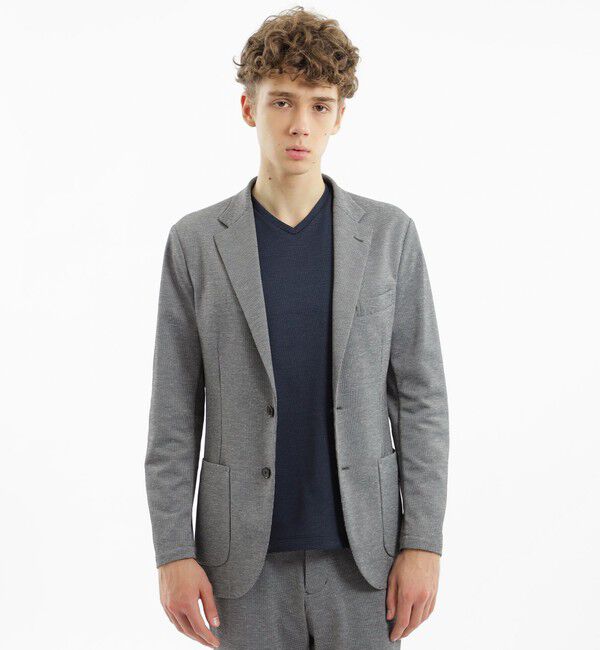 MACKINTOSH PHILOSOPHY「テーラードジャージー ジャケット 麻混サーフニット」|テーラードジャケット|チャコールグレー