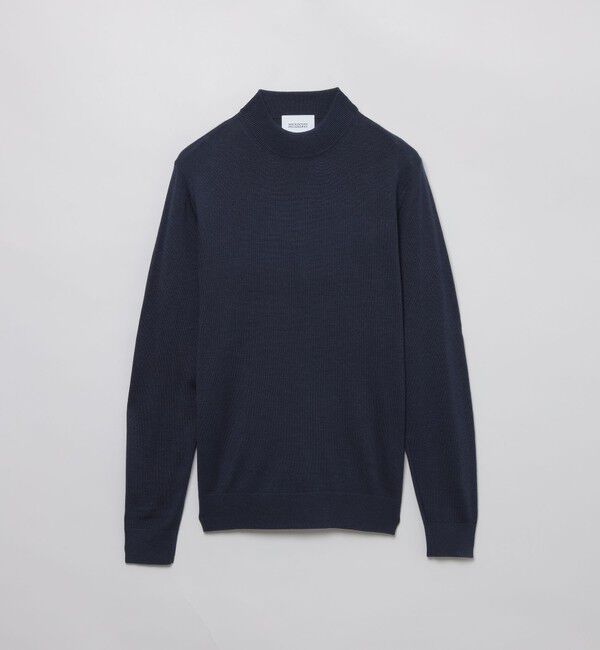 MACKINTOSH PHILOSOPHY「【WEB&一部店舗限定】ウール/アクリル天竺 モックネックプルオーバーニット」|ニット・セーター|ネイビー