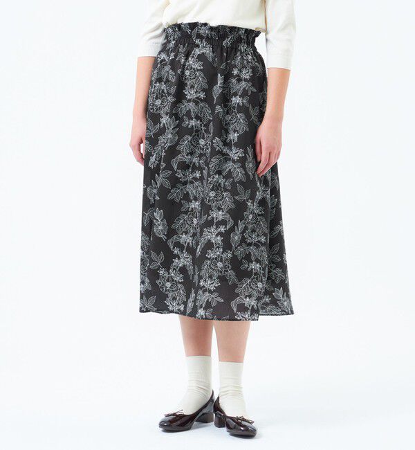 MACKINTOSH PHILOSOPHY「ドローイングフラワーギャザースカート」|スカート|ブラック