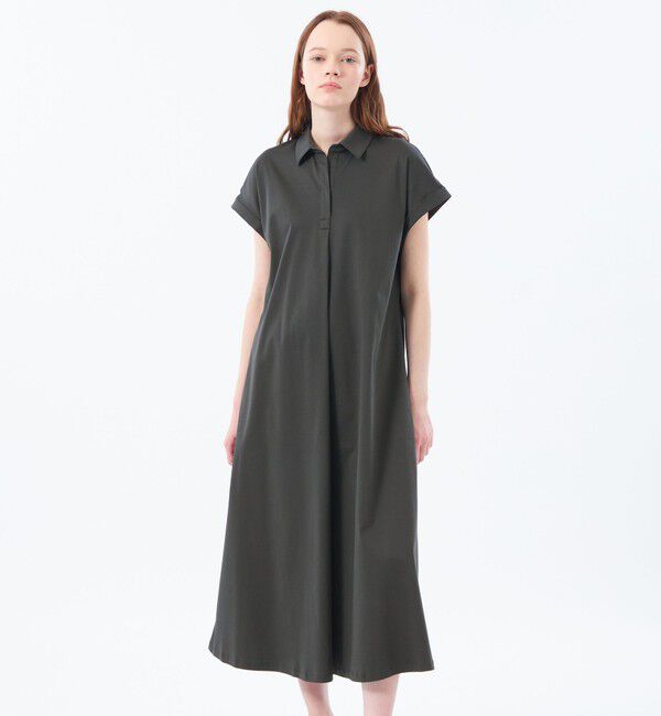 MACKINTOSH PHILOSOPHY「【WEB&一部店舗】スキッパージャージワンピース」|ワンピース|チャコールグレー